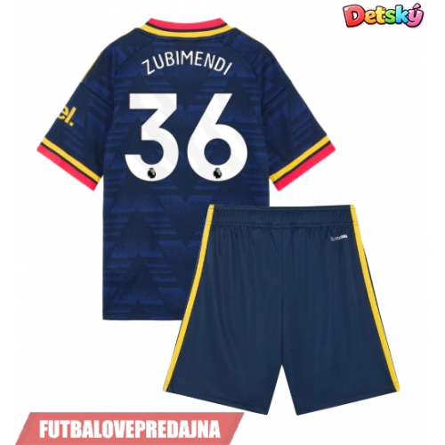 Lacne Dětský Futbalové dres Arsenal Martin Zubimendi #36 2026-27 Krátky Rukáv - Preč (+ trenírky)